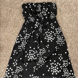 Black & white high-low dress with stars